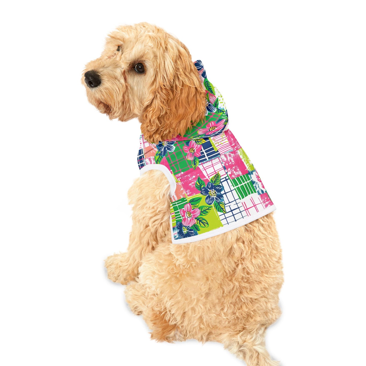 Tropical Madras Pet Hoodie