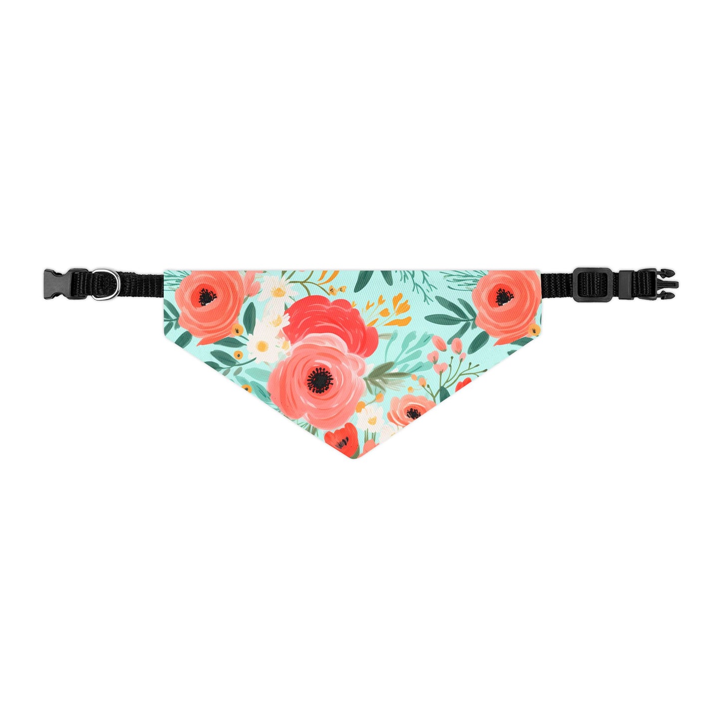 Coral Floral Pet Bandana Collar