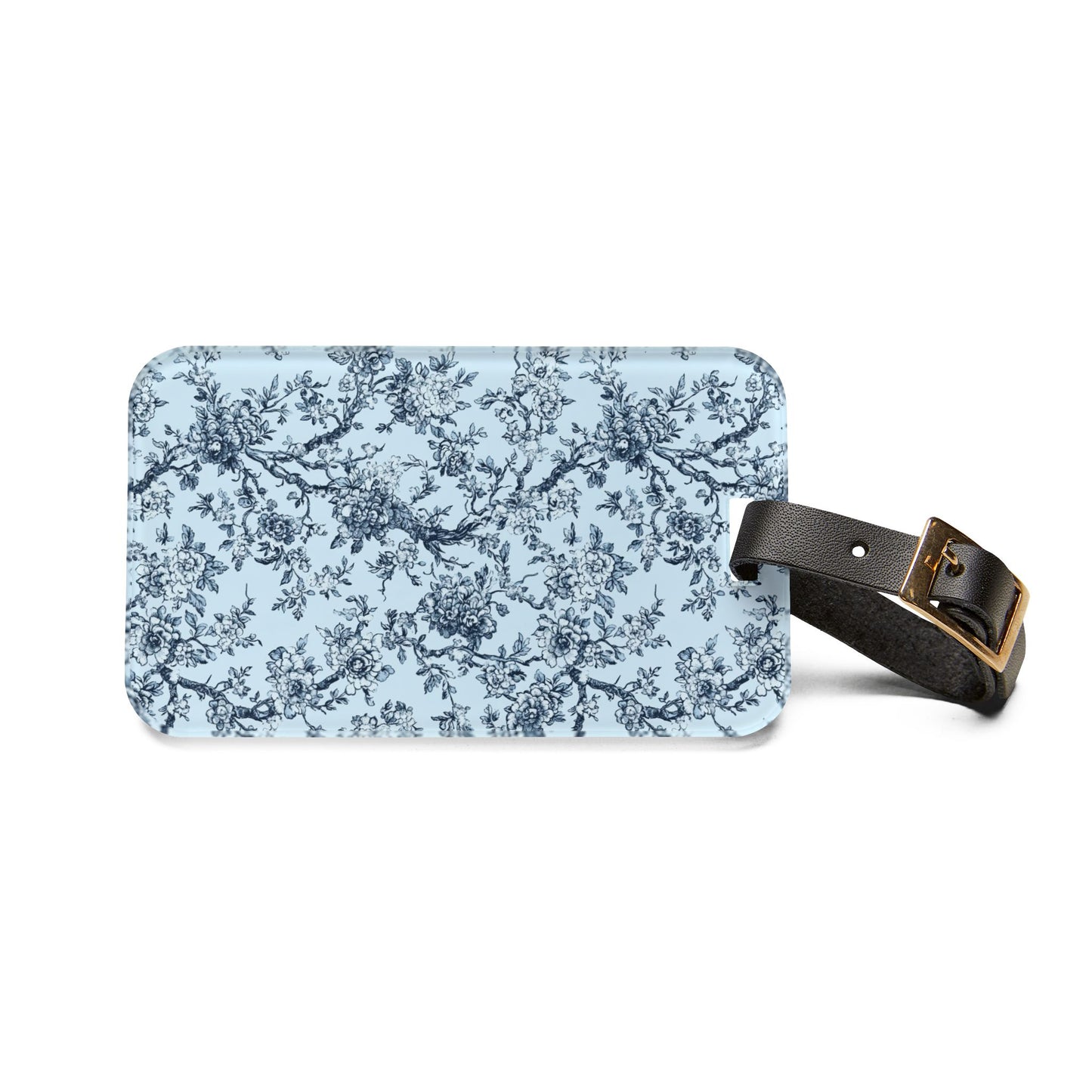 Blue Toile Luggage Tag