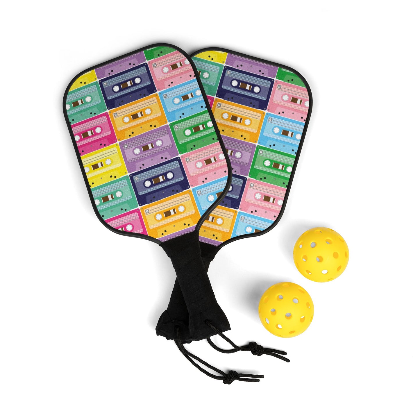 Cassette Tapes Pickleball Paddle Set