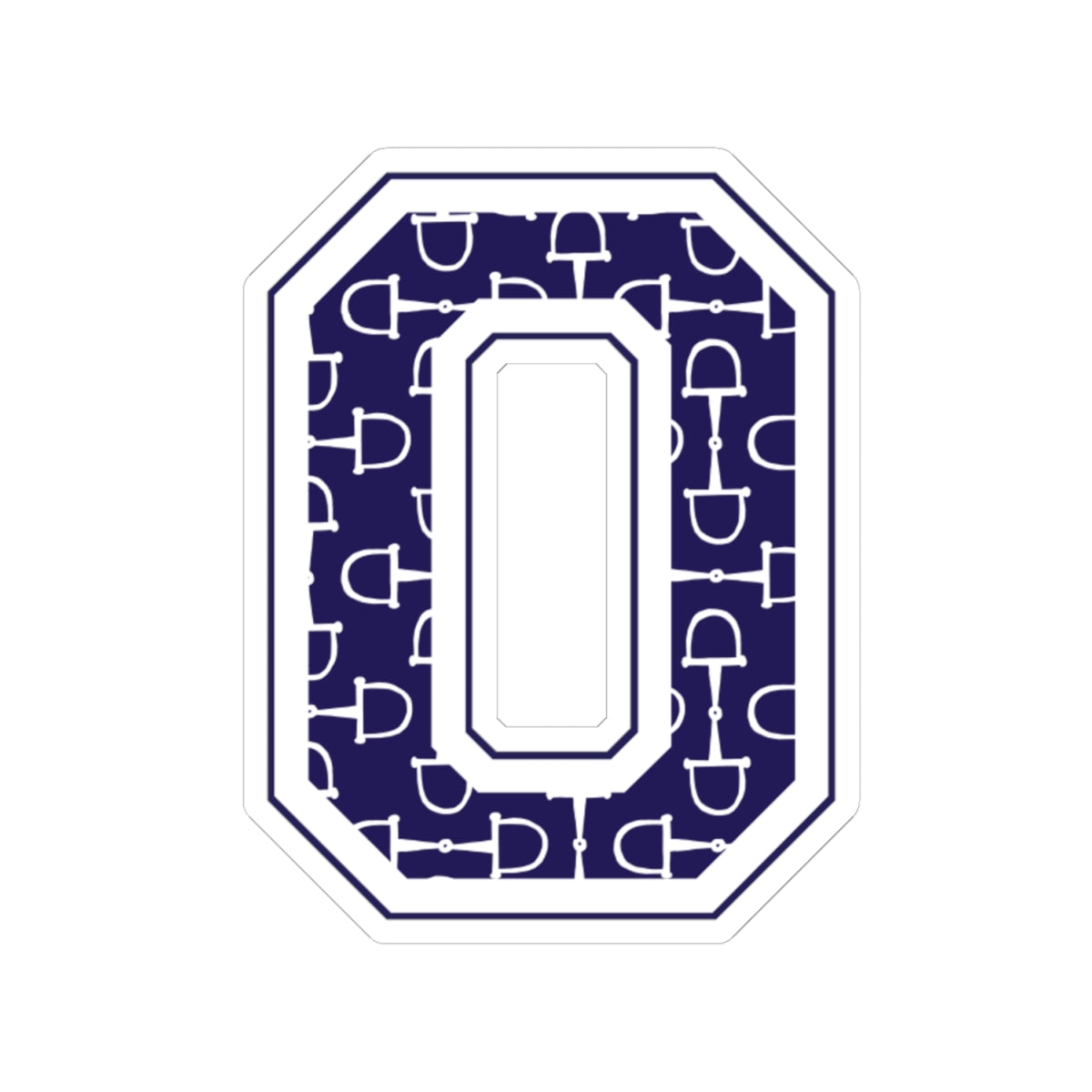 Equestrian Letter O Kiss Cut Sticker