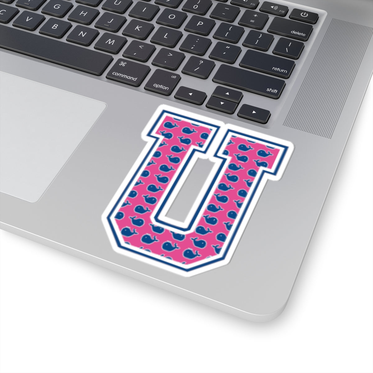 Preppy Letter U Kiss Cut Sticker
