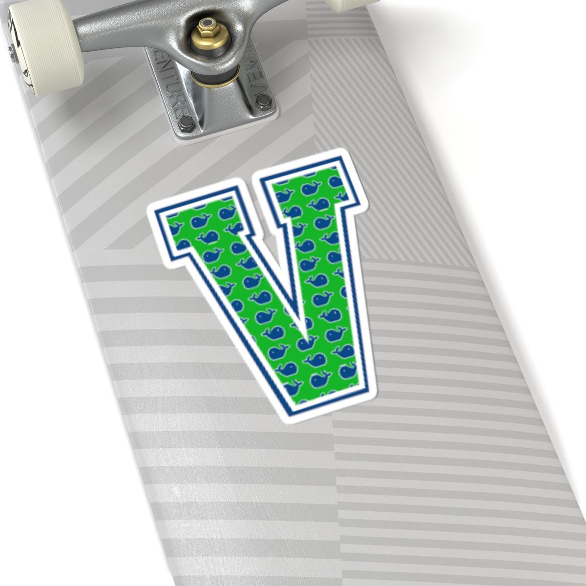Preppy Letter V Kiss Cut Sticker
