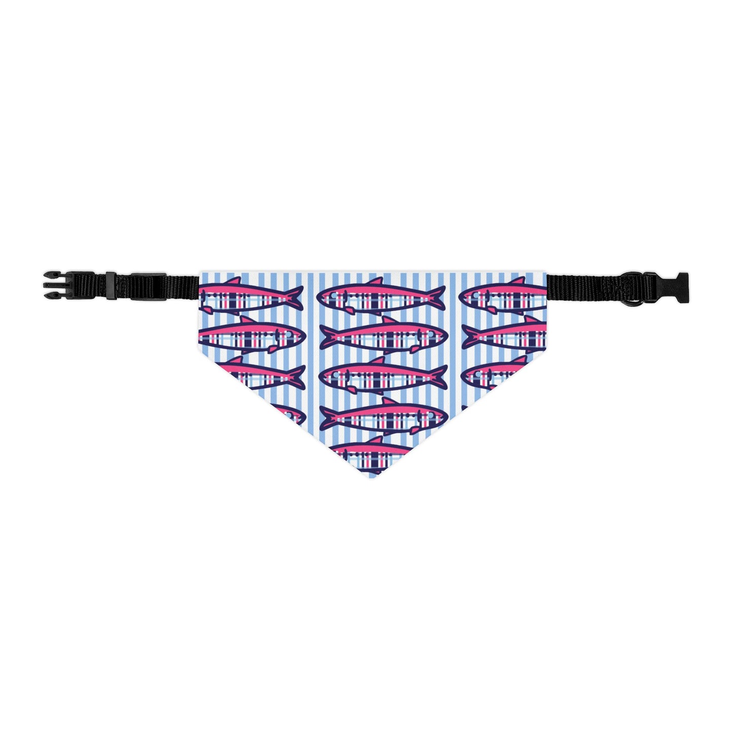 Plaid Sardines Pet Bandana Collar