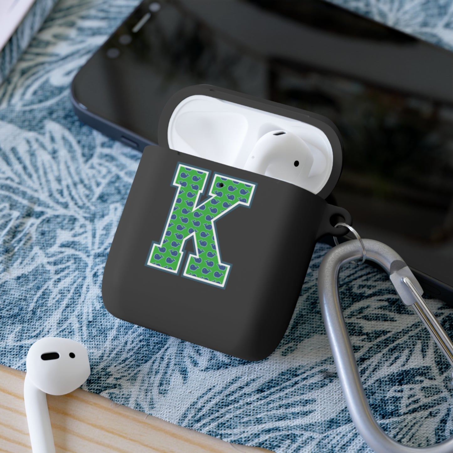 Preppy Letter K AirPods Case Cover
