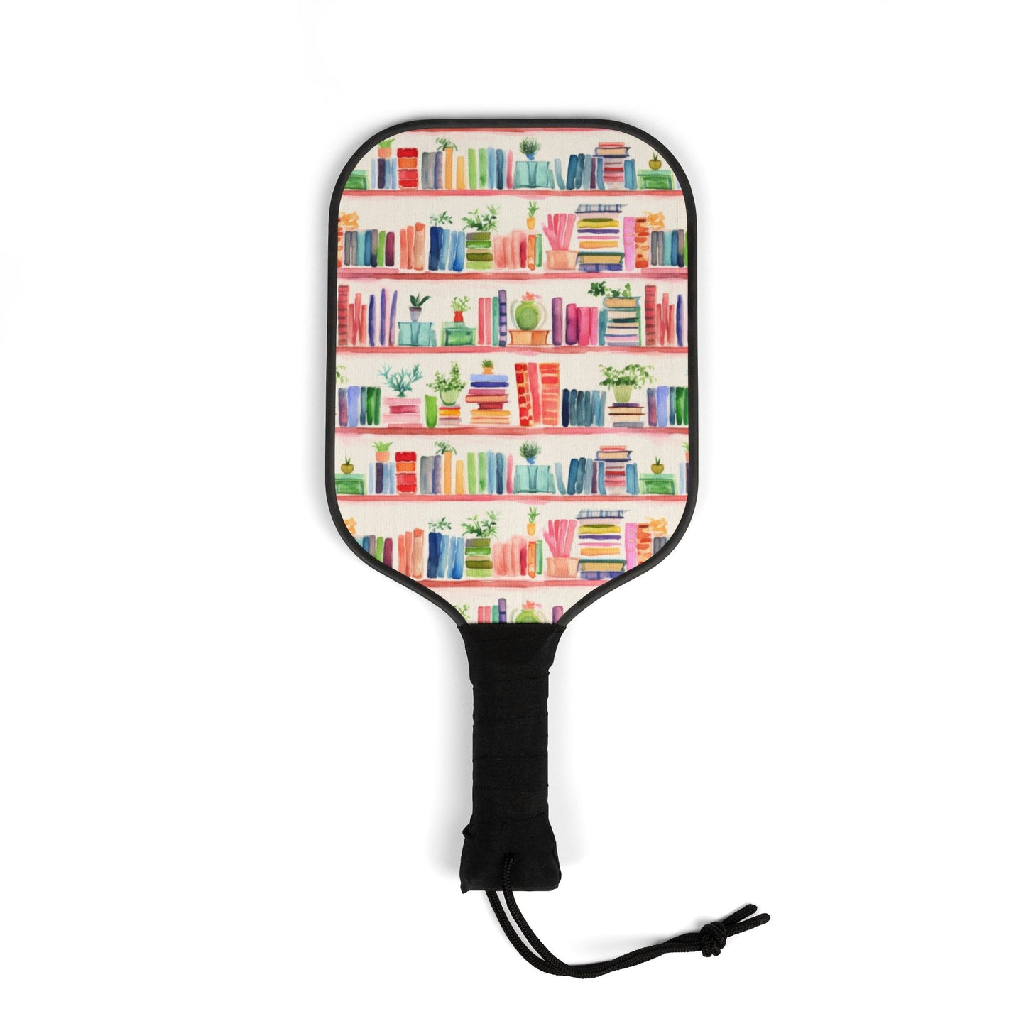 Watercolor Bookshelves Pickleball Paddle Set