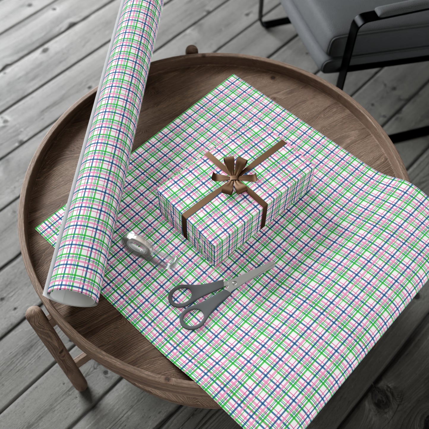 Pink Plaid Pattern Gift Wrap