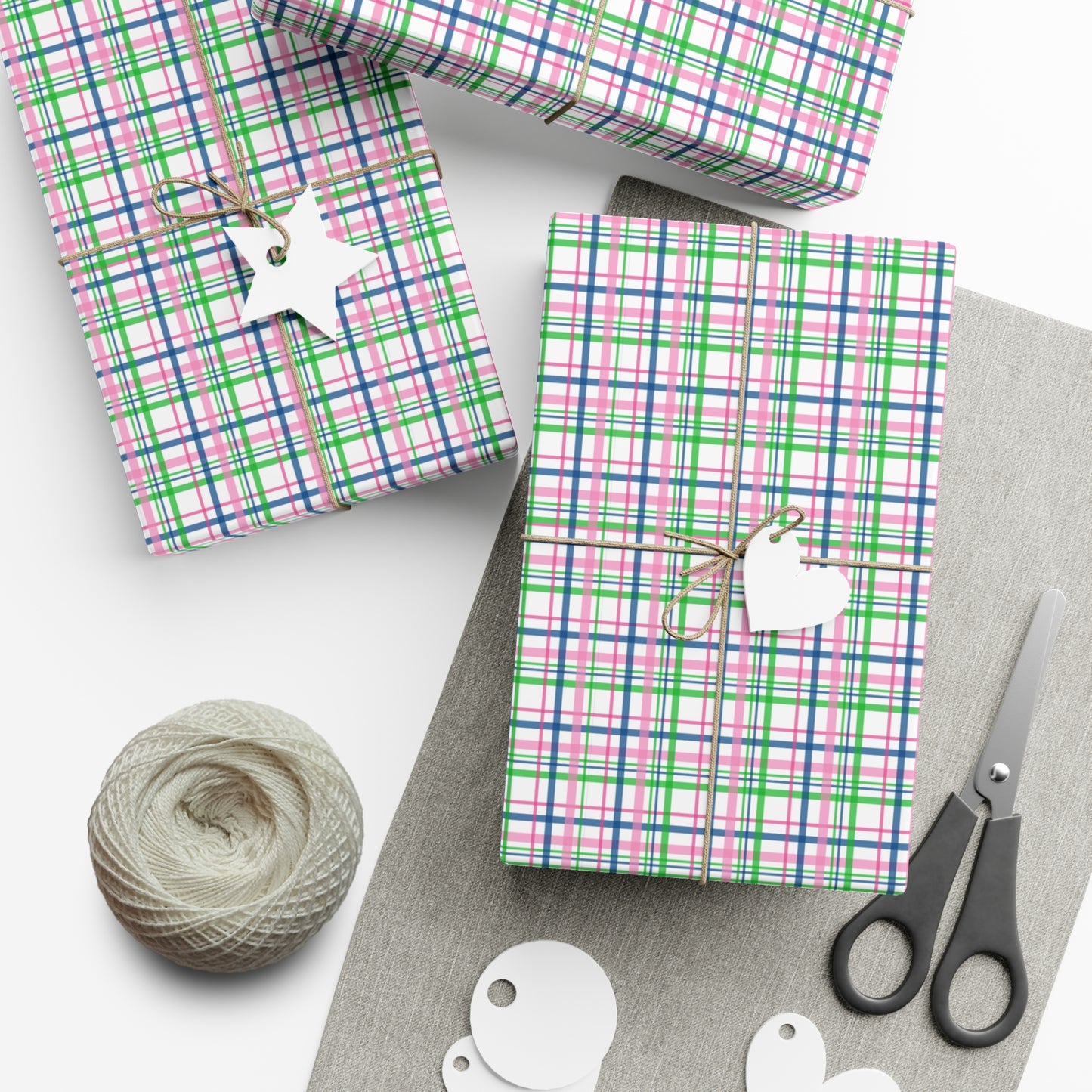 Pink Plaid Pattern Gift Wrap