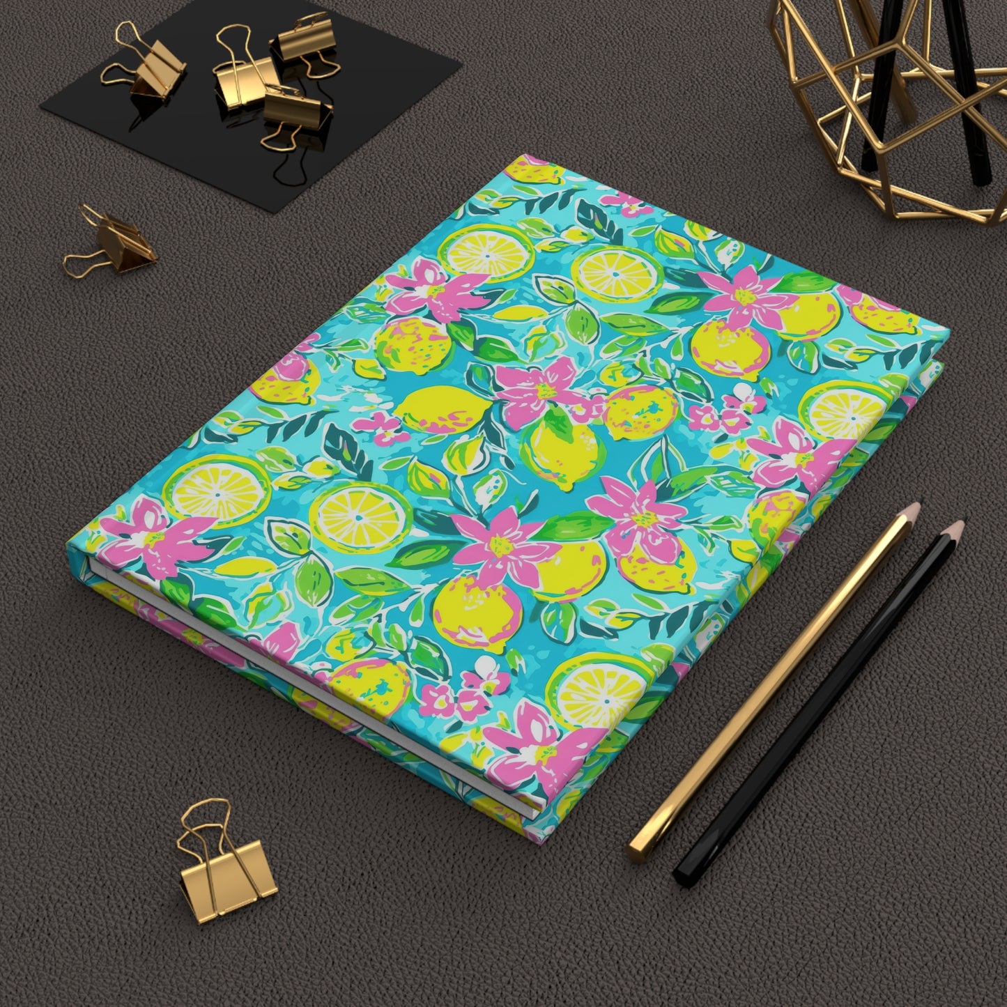 Lemon Floral Hardcover Journal