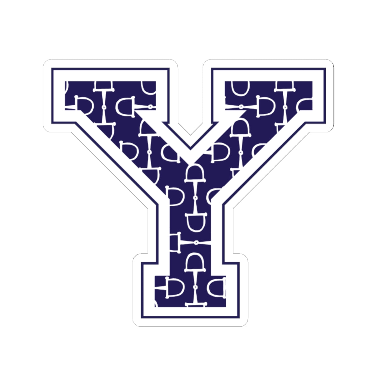 Equestrian Letter Y Kiss Cut Sticker