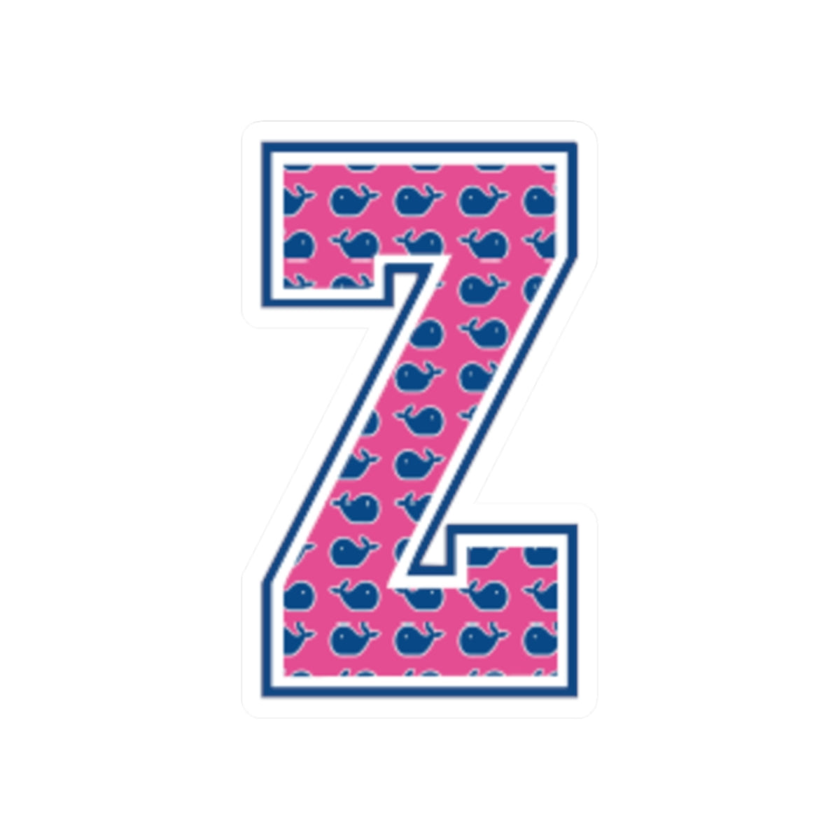 Preppy Letter Z Kiss Cut Sticker