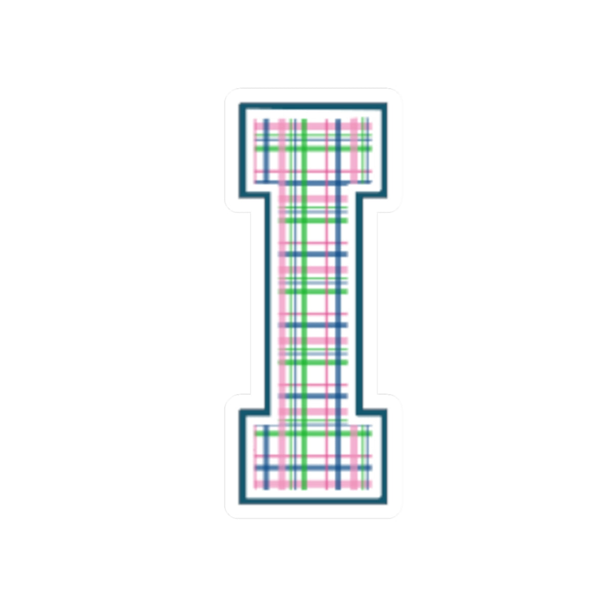 Preppy Letter I Kiss Cut Sticker