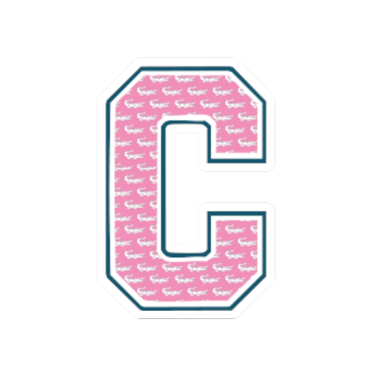Preppy Letter C Kiss Cut Sticker