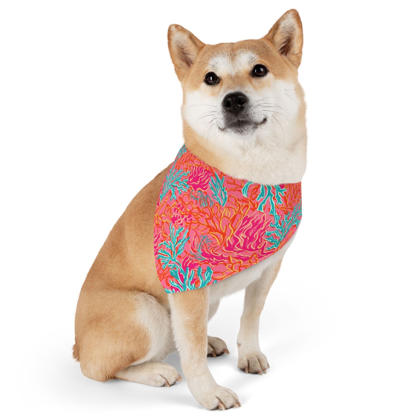 Coral Pet Bandana Collar