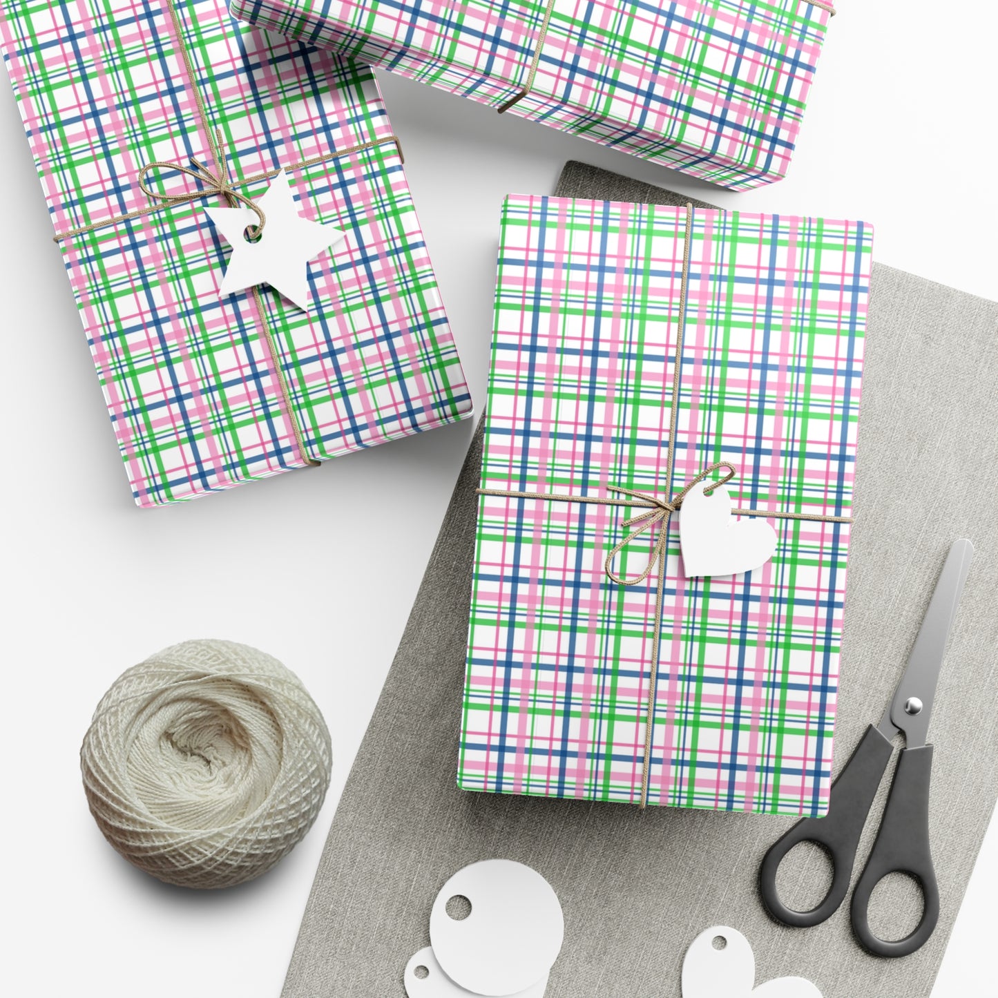 Pink Plaid Pattern Gift Wrap