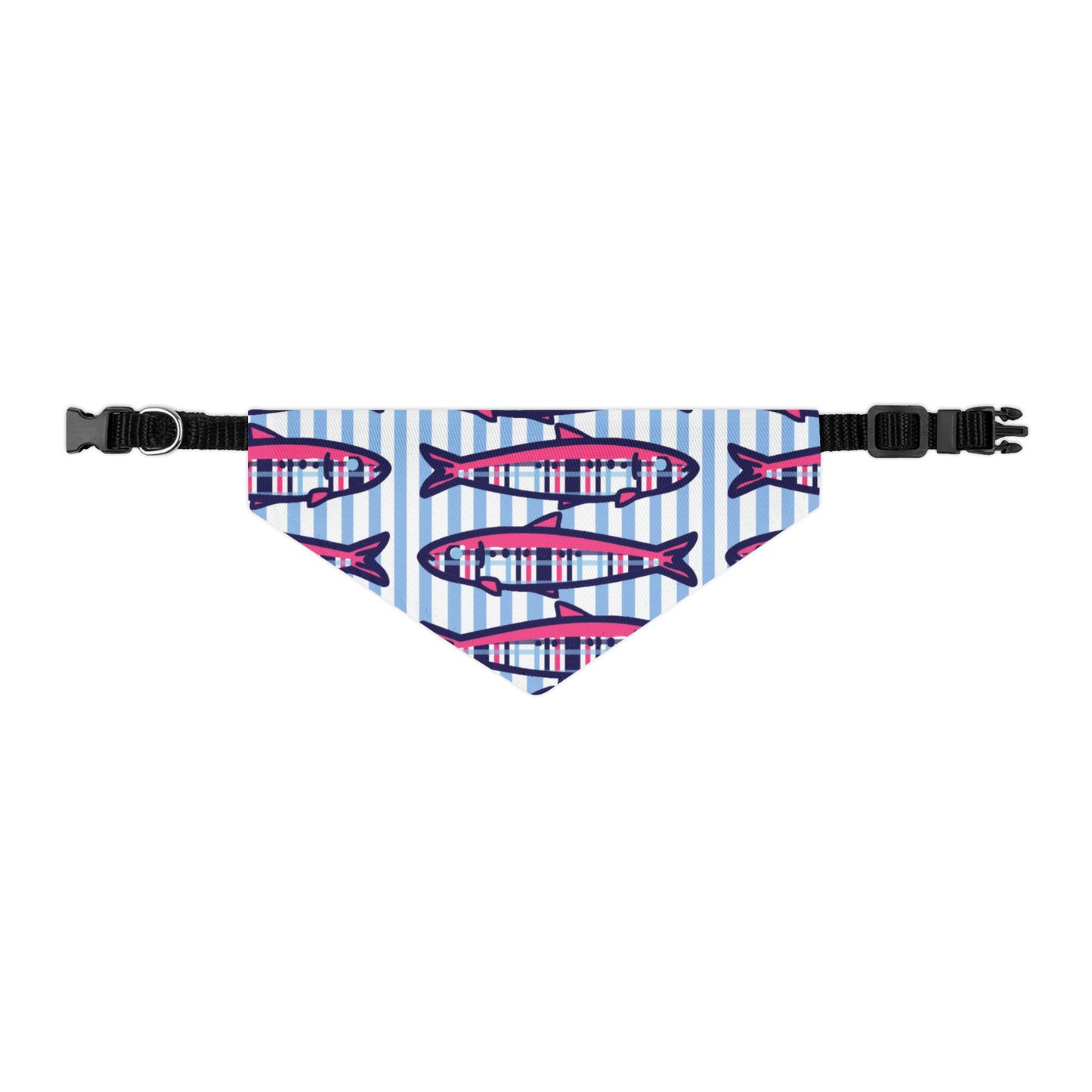 Plaid Sardines Pet Bandana Collar
