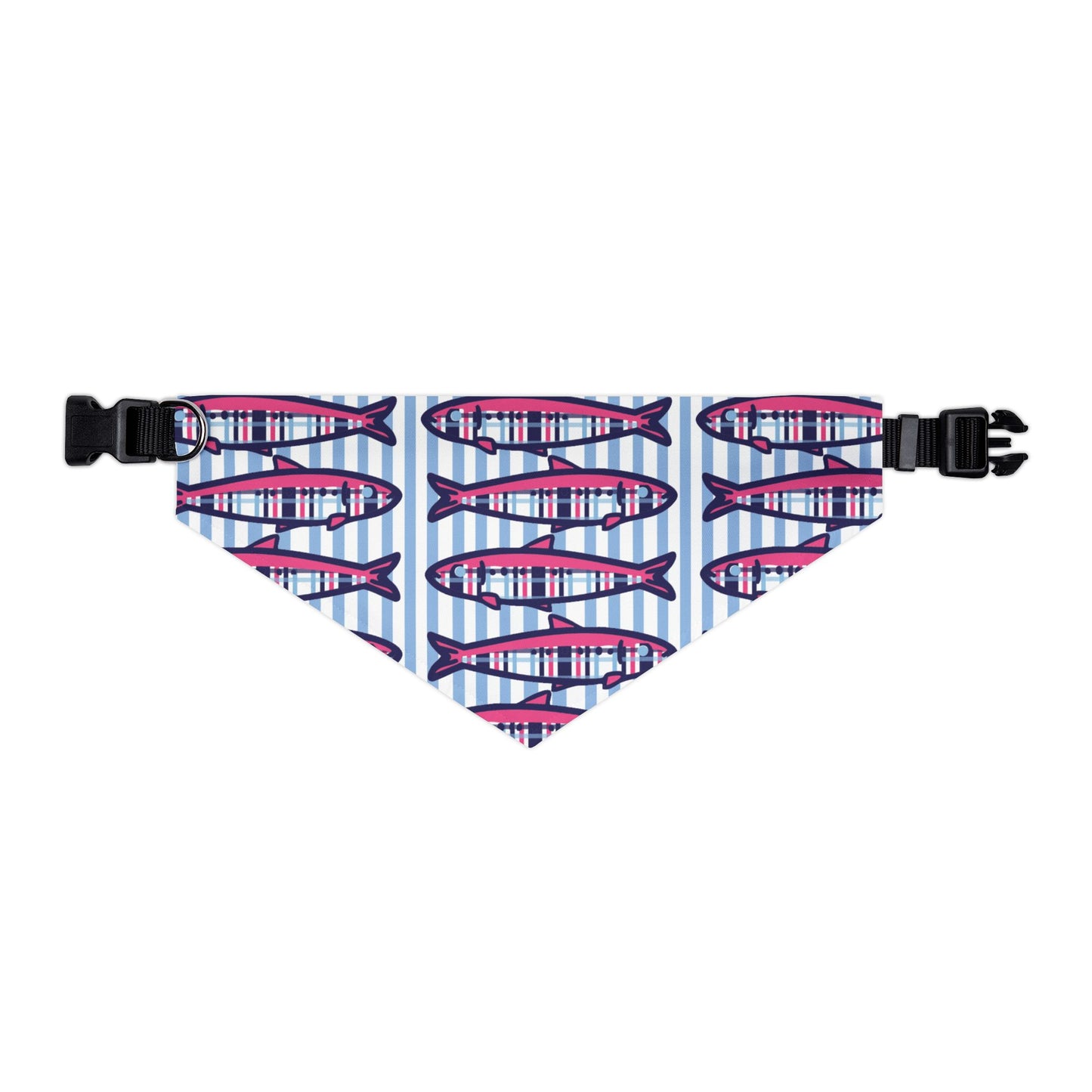 Plaid Sardines Pet Bandana Collar