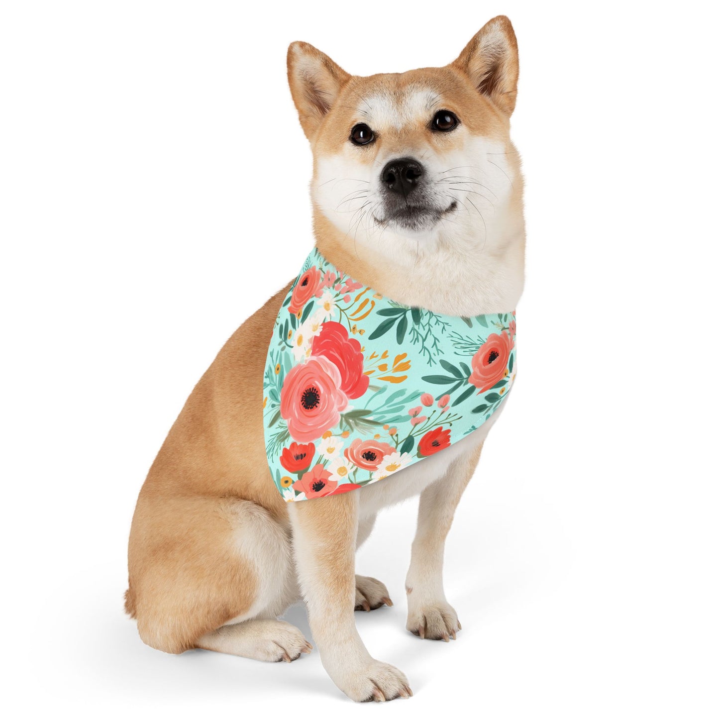 Coral Floral Pet Bandana Collar