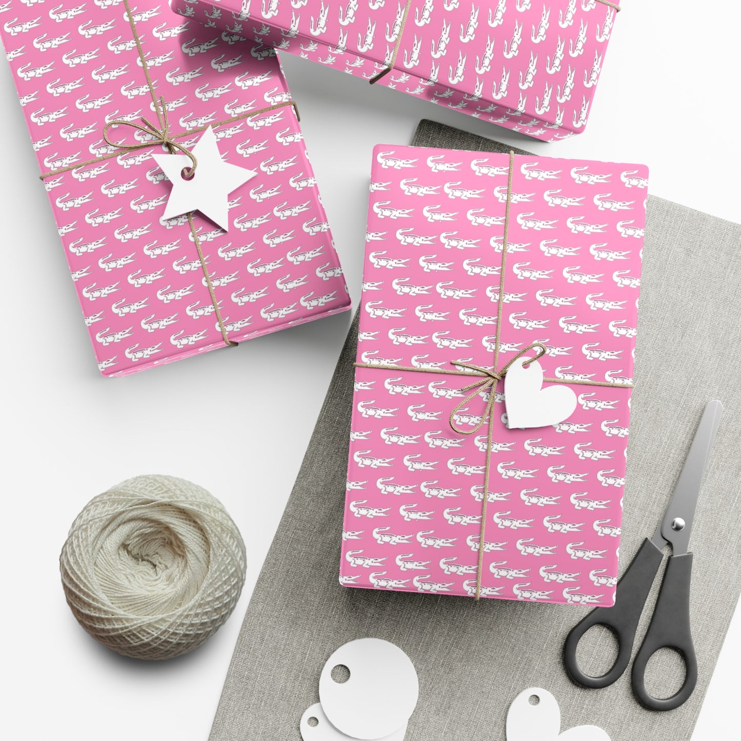 Pink Gator Gift Wrap