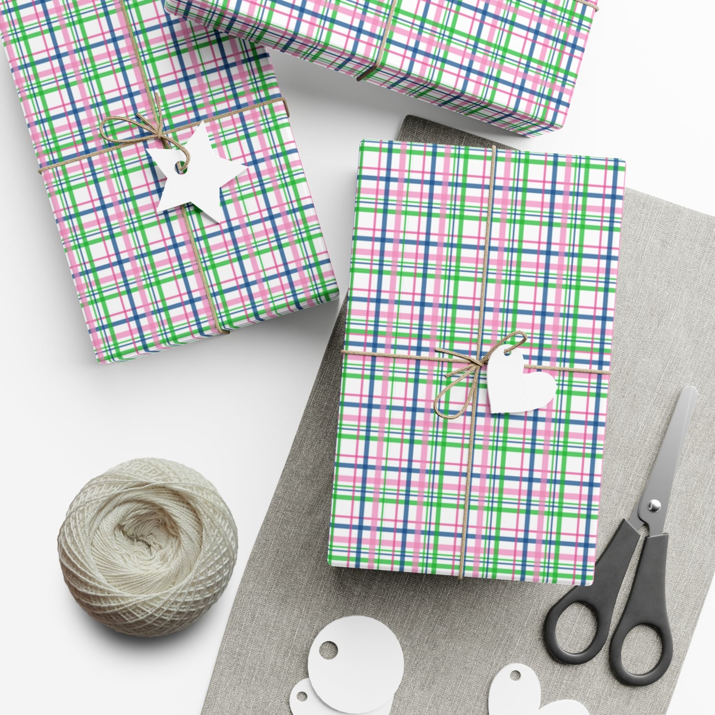 Pink Plaid Pattern Gift Wrap