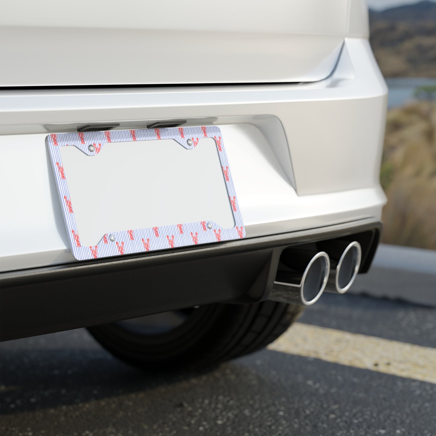 Lobster Metal License Plate Frame