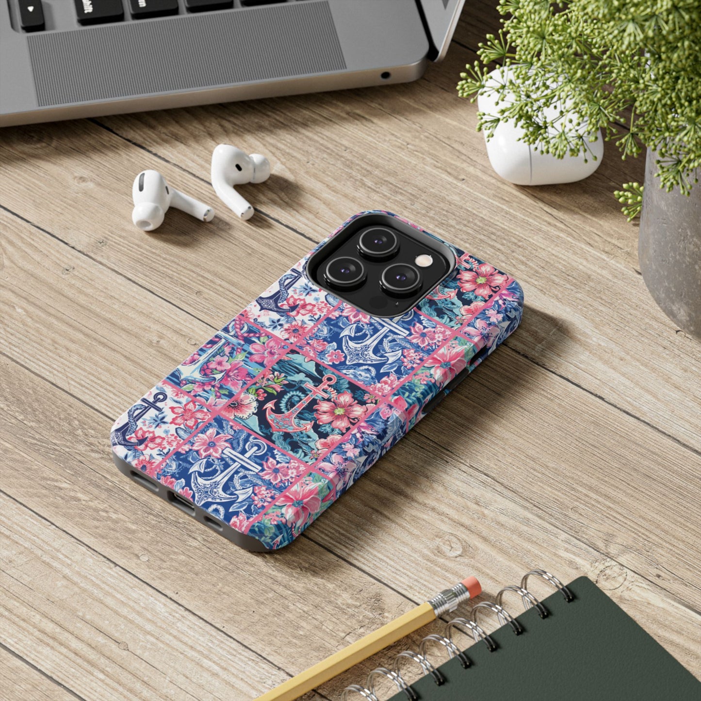 Floral Anchors Tough Phone Case