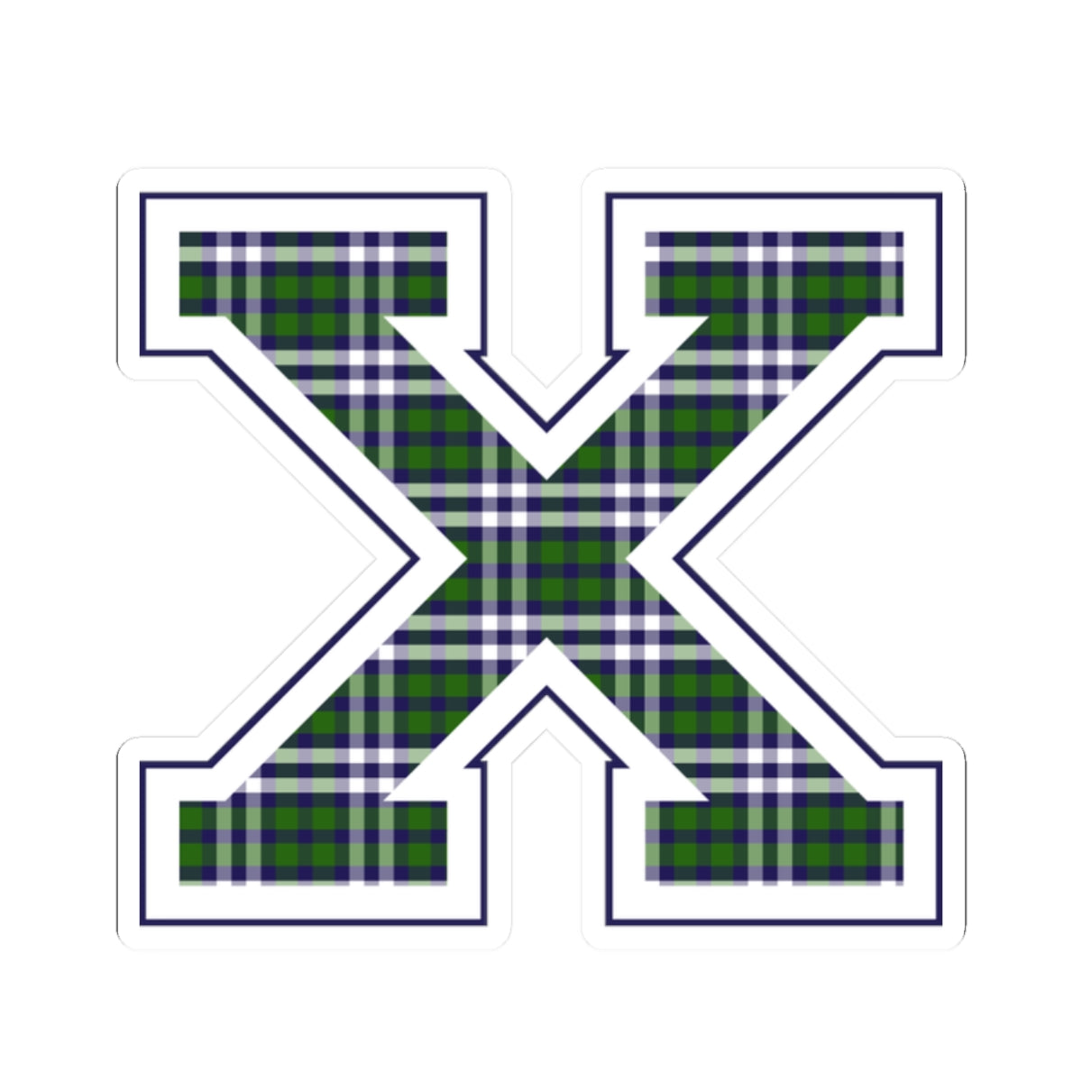 Equestrian Letter X Kiss Cut Sticker