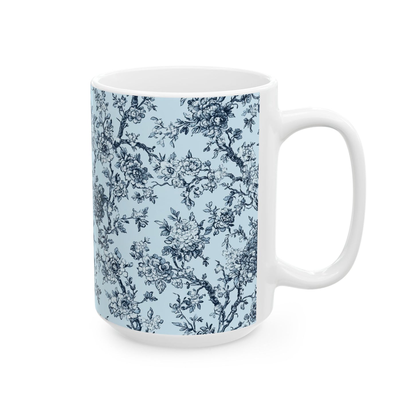 Blue Toile Ceramic Mug