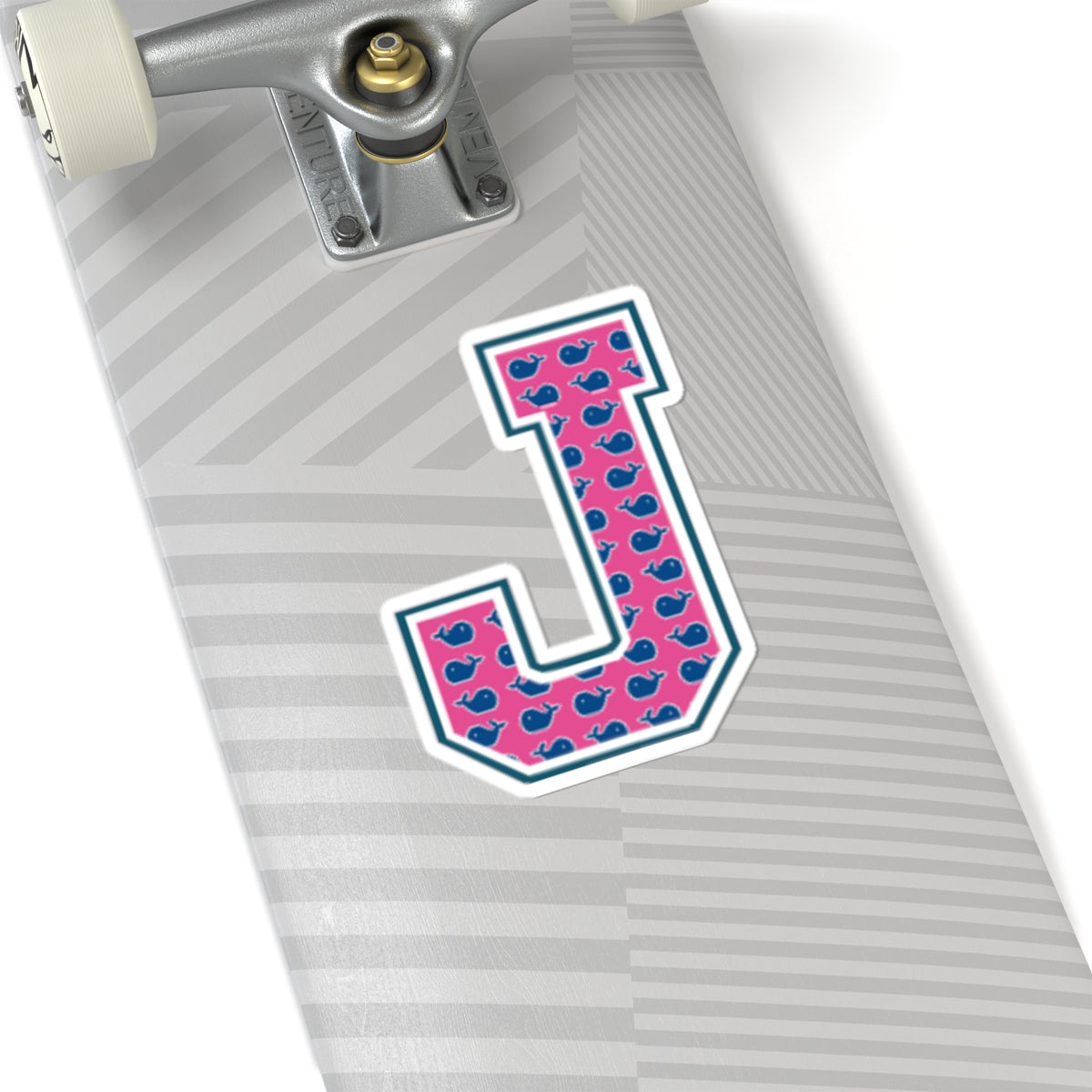 Preppy Letter J Kiss Cut Sticker