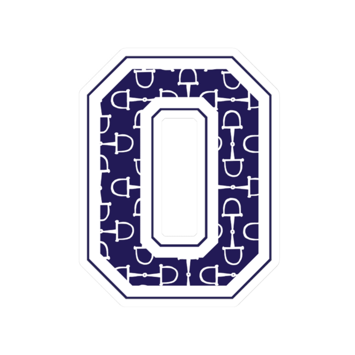 Equestrian Letter O Kiss Cut Sticker