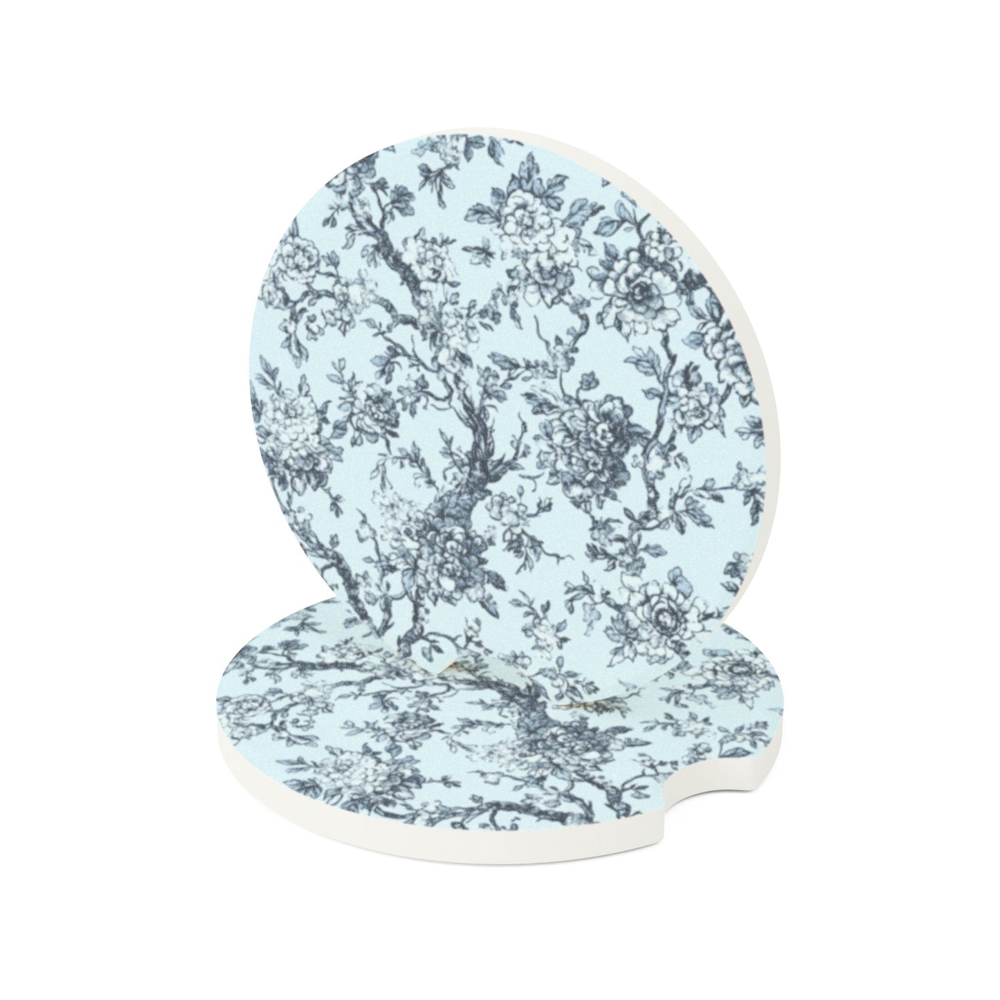Blue Toile Soapstone Car Coaster