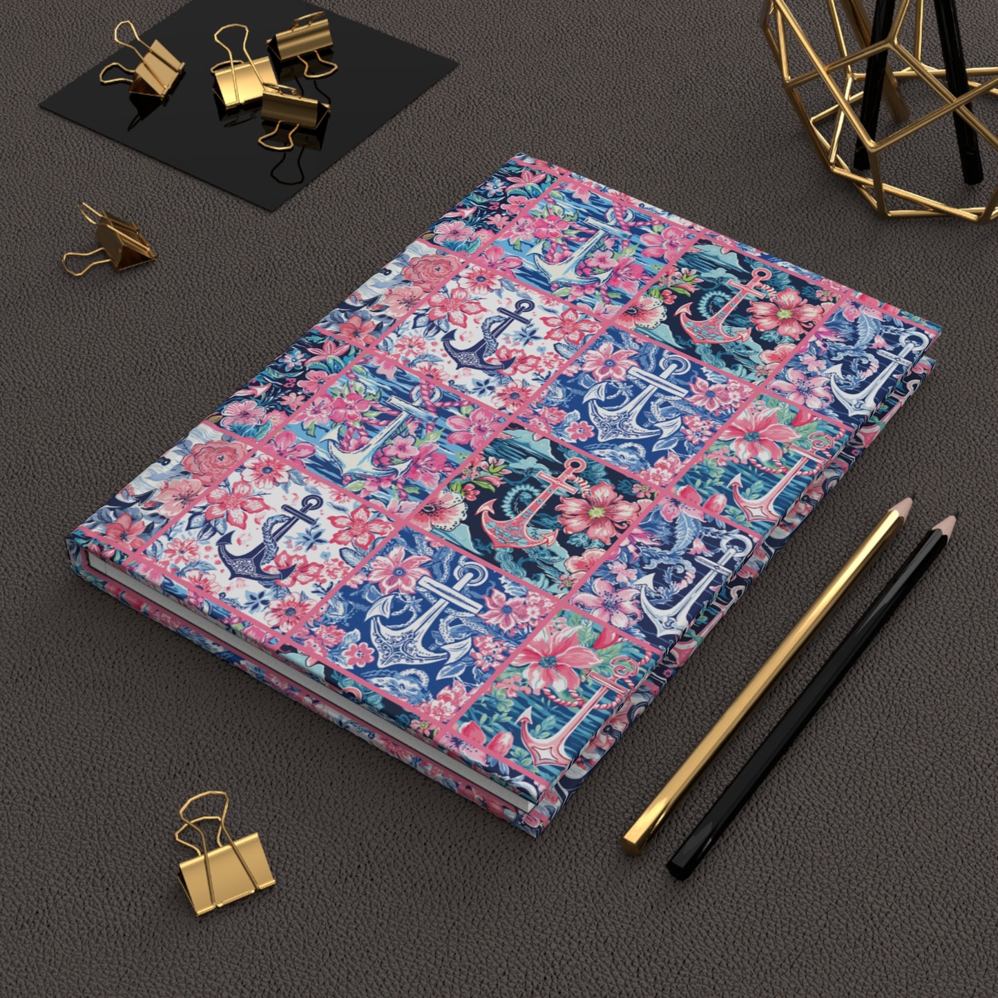 Floral Anchors Hardcover Journal