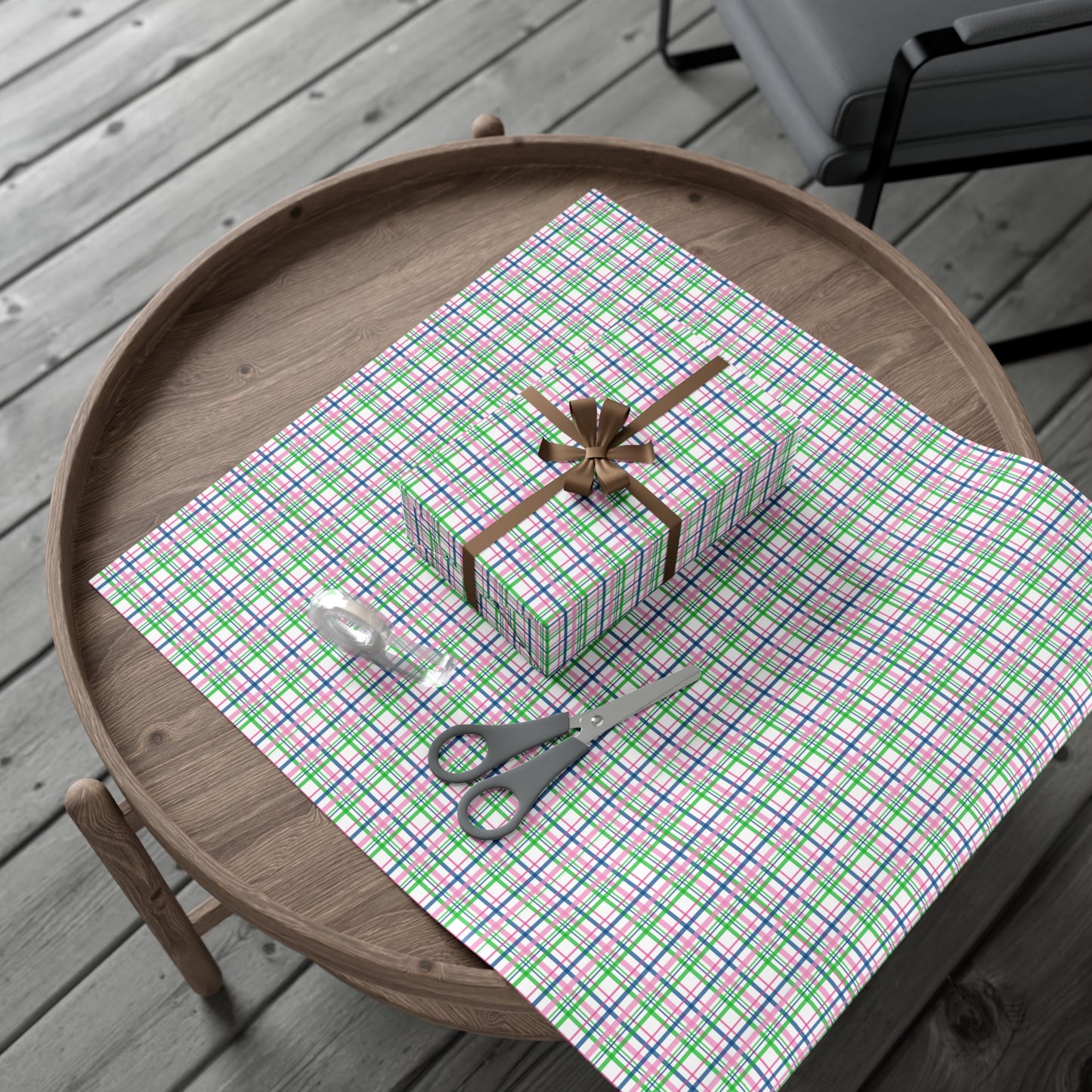 Pink Plaid Pattern Gift Wrap