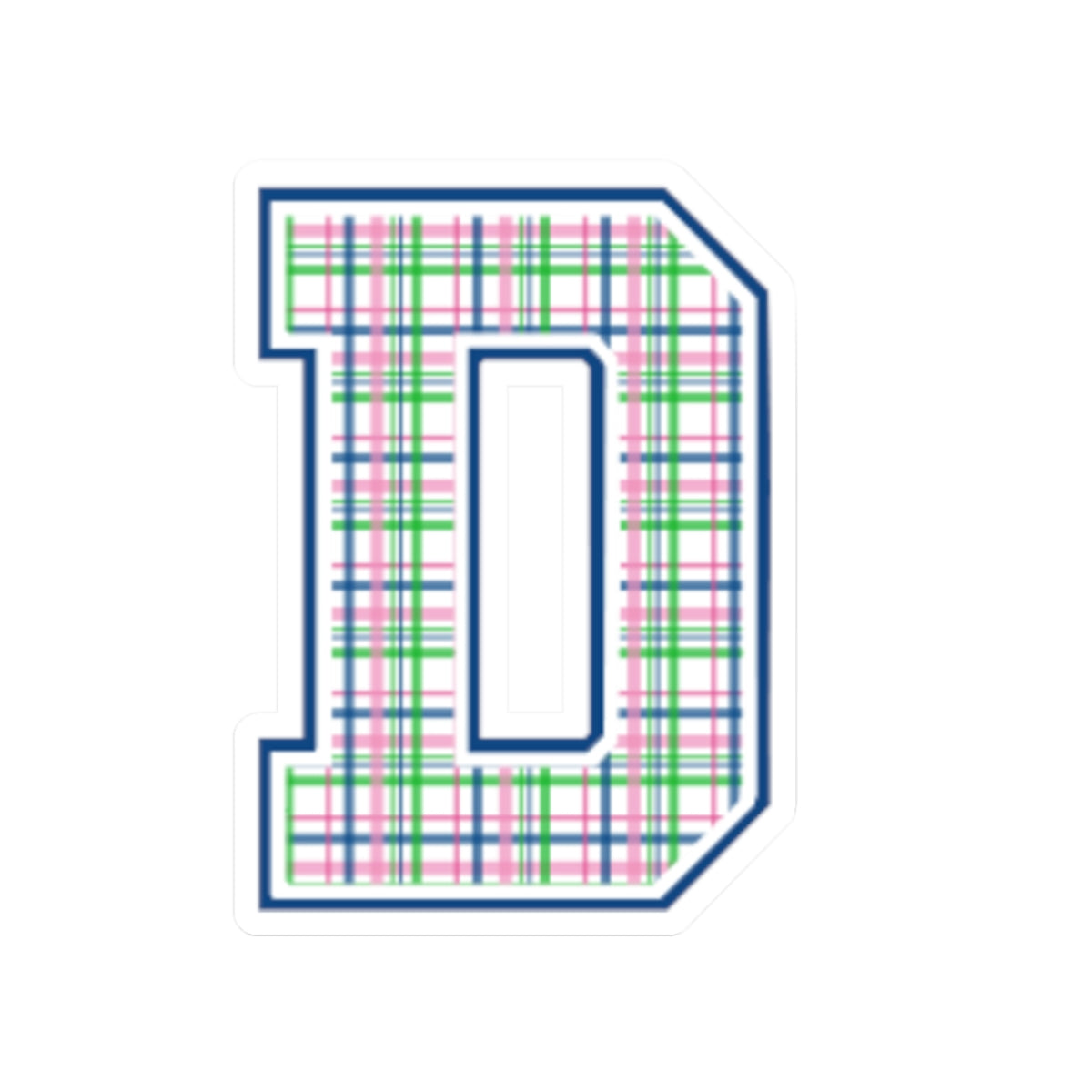 Preppy Letter D Kiss Cut Sticker