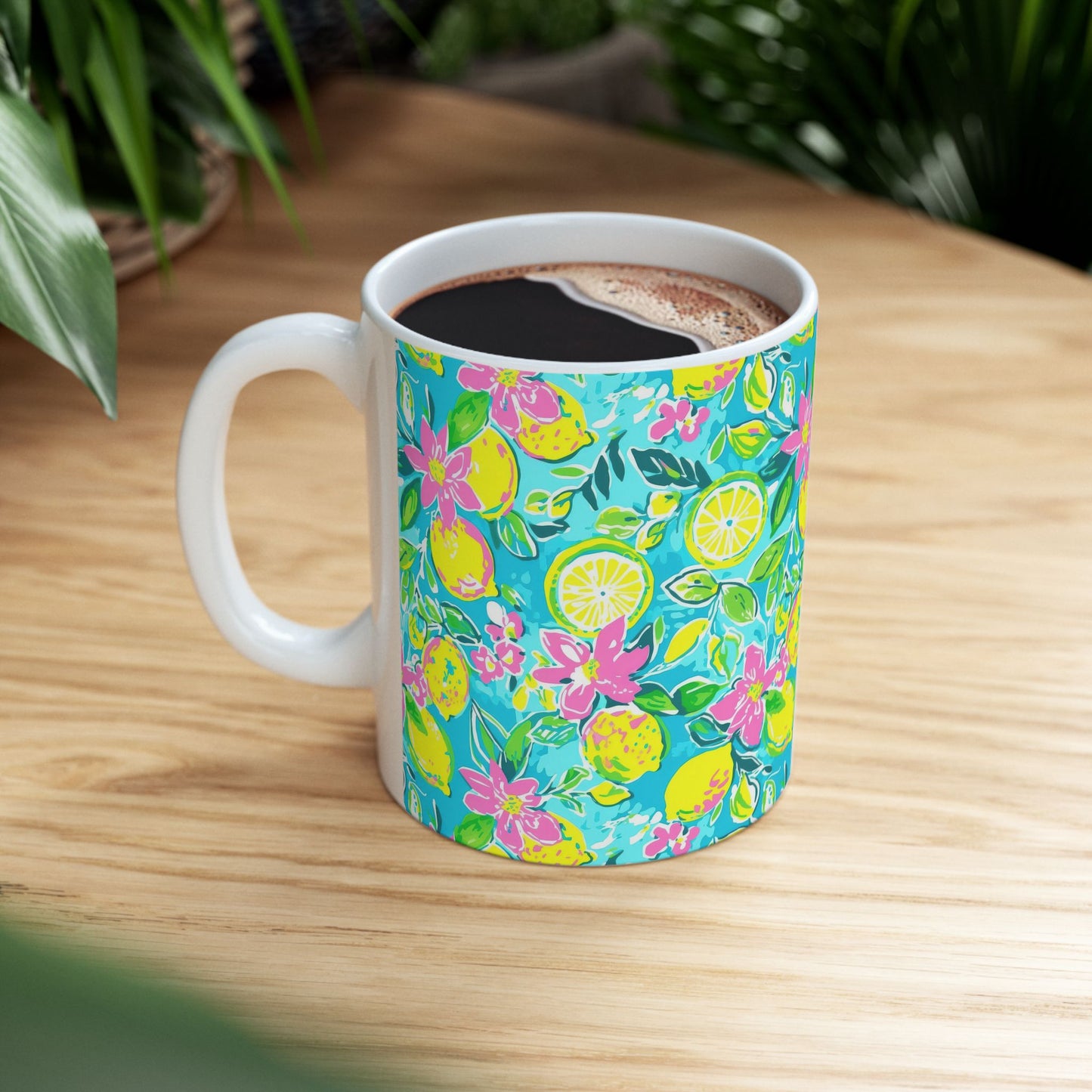 Lemon Floral Ceramic Mug