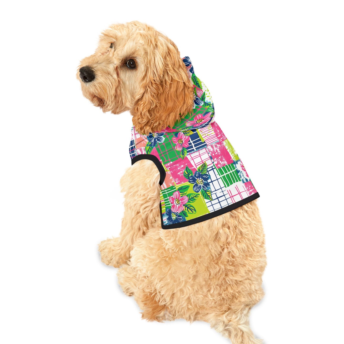 Tropical Madras Pet Hoodie