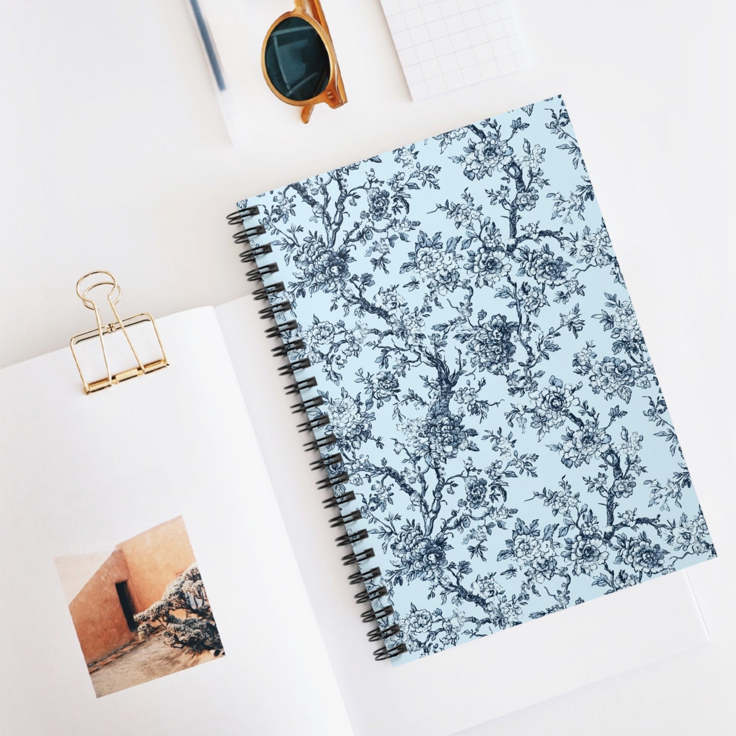 Blue Toile Spiral Notebook