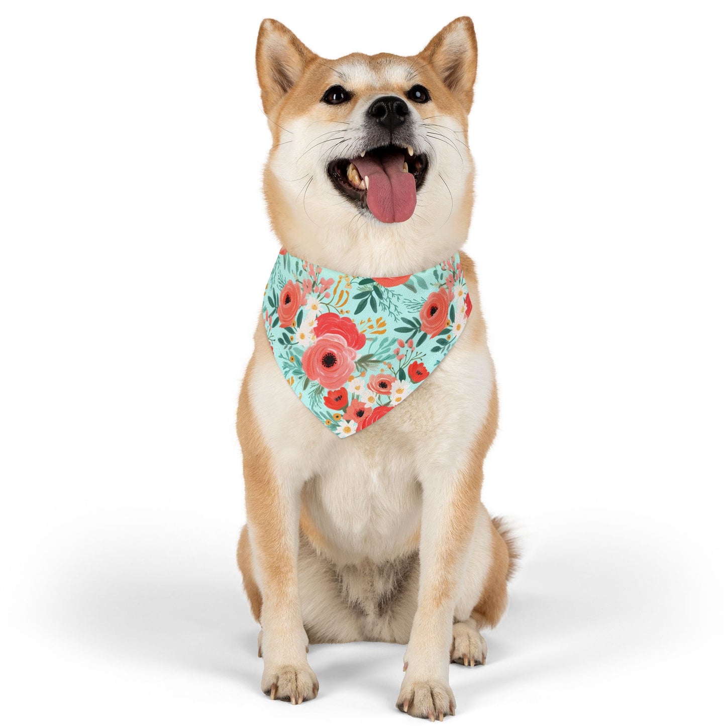 Coral Floral Pet Bandana Collar