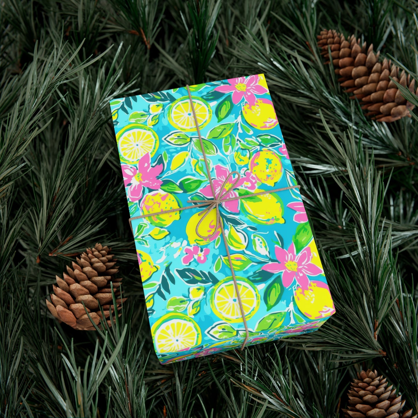 Lemon Floral Gift Wrap