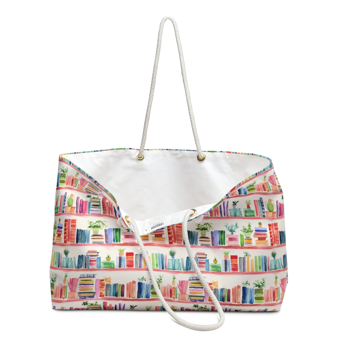 Watercolor Bookshelves Weekender Bag