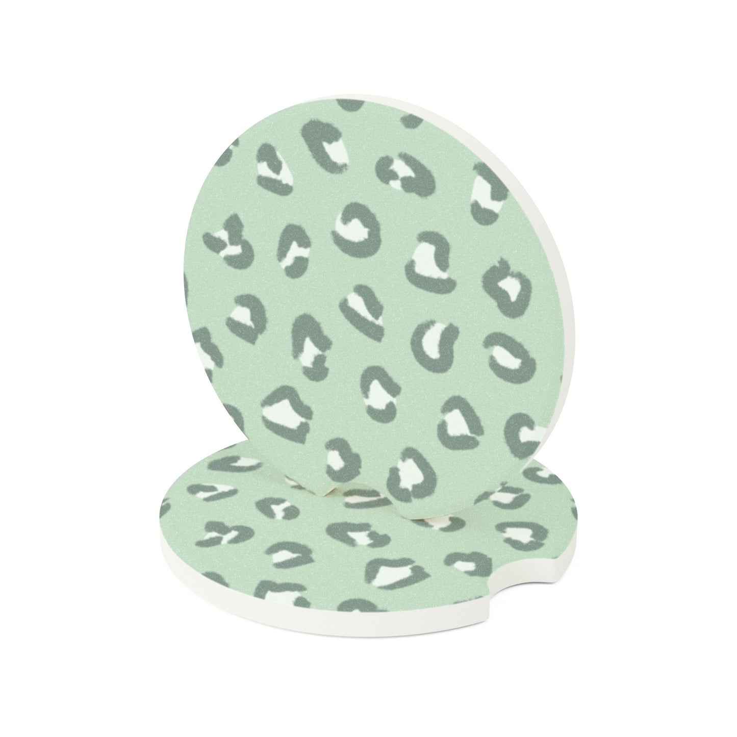Pastel Leopard Soapstone Car Coaster