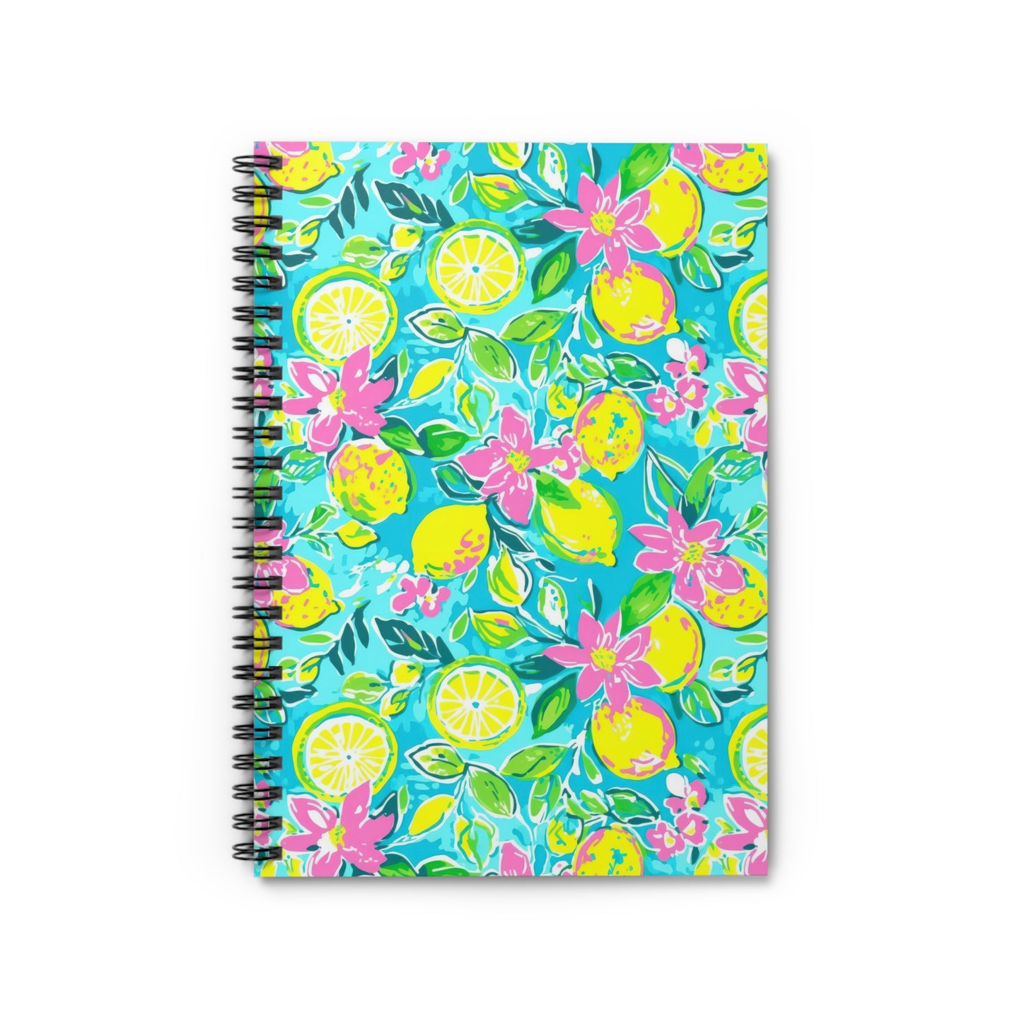 Lemon Floral Spiral Notebook