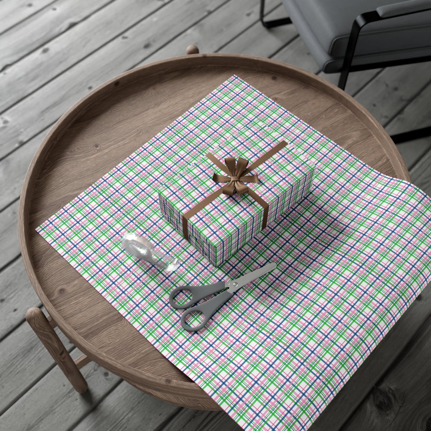 Pink Plaid Pattern Gift Wrap