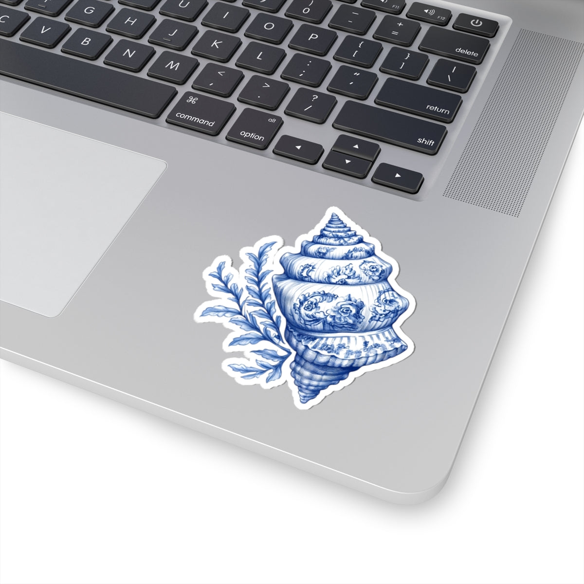 Elegant Shell Kiss-Cut Stickers | Coastal Decor, Laptop Accessories, Gifts for Ocean Lovers, Beach House Decor