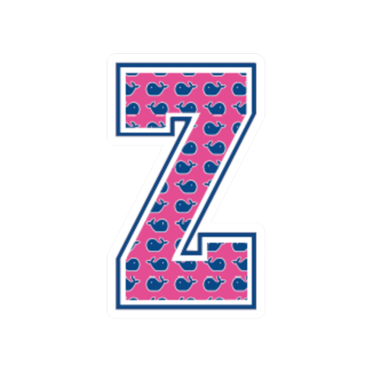 Preppy Letter Z Kiss Cut Sticker