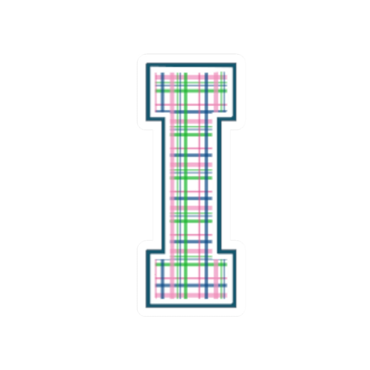 Preppy Letter I Kiss Cut Sticker