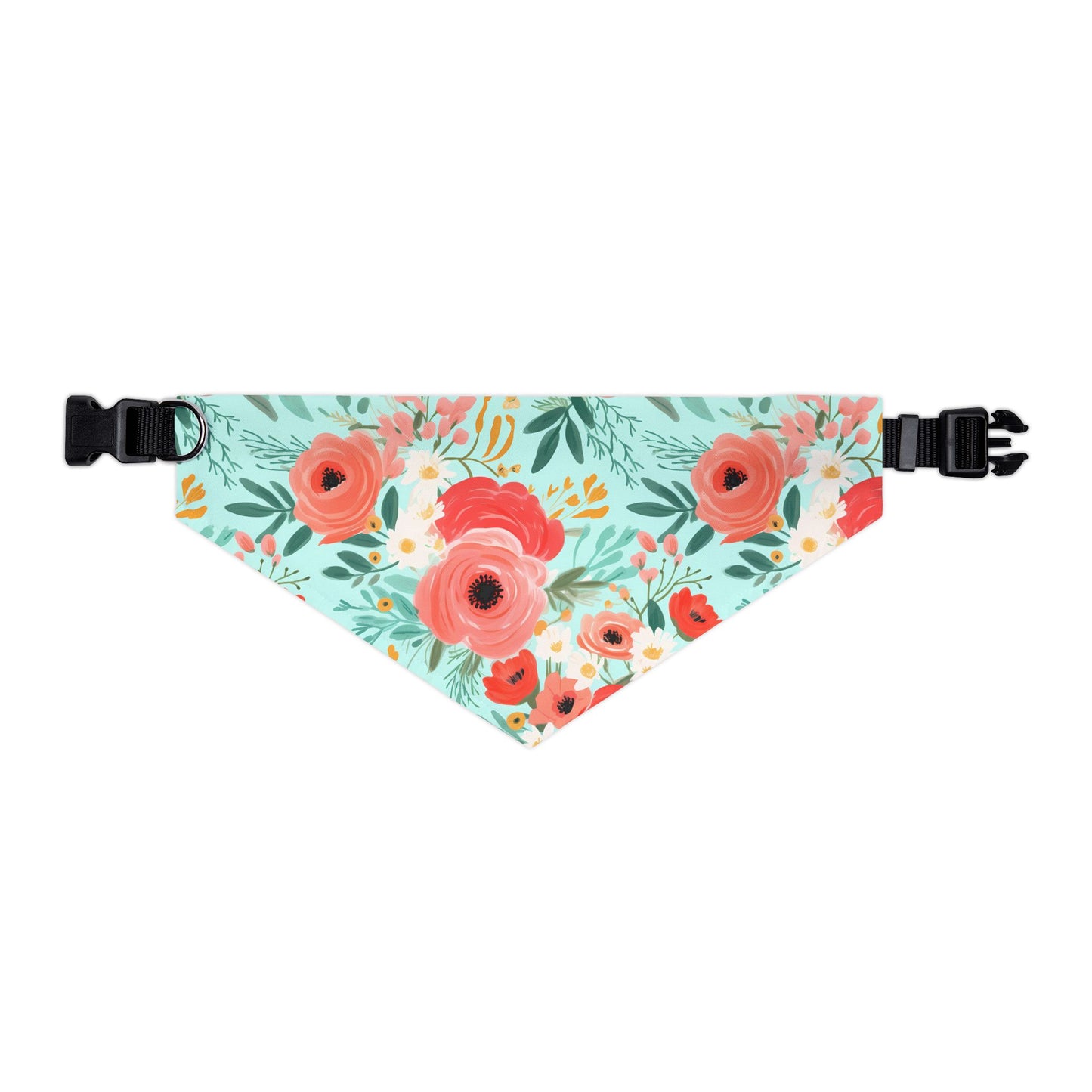 Coral Floral Pet Bandana Collar