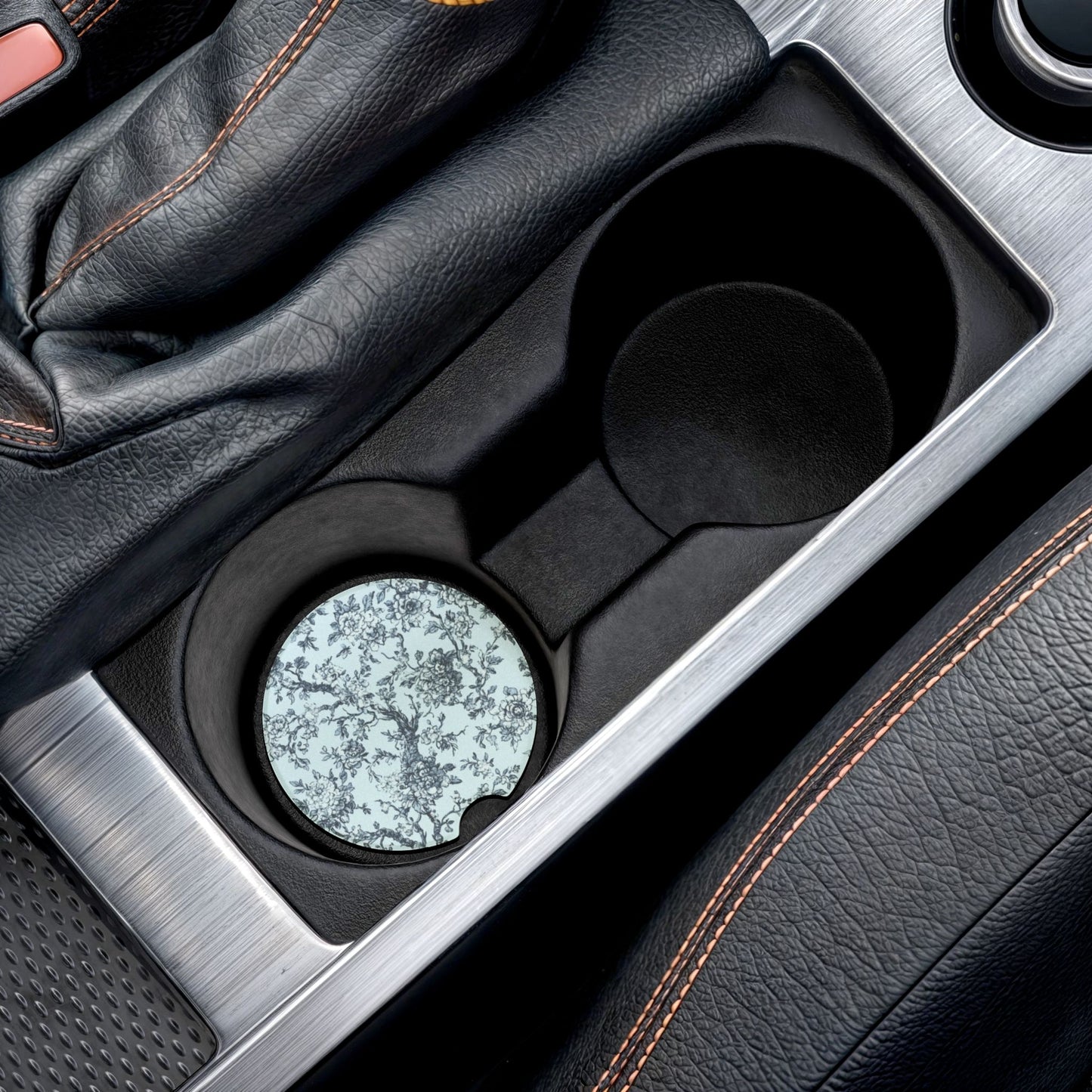 Blue Toile Soapstone Car Coaster