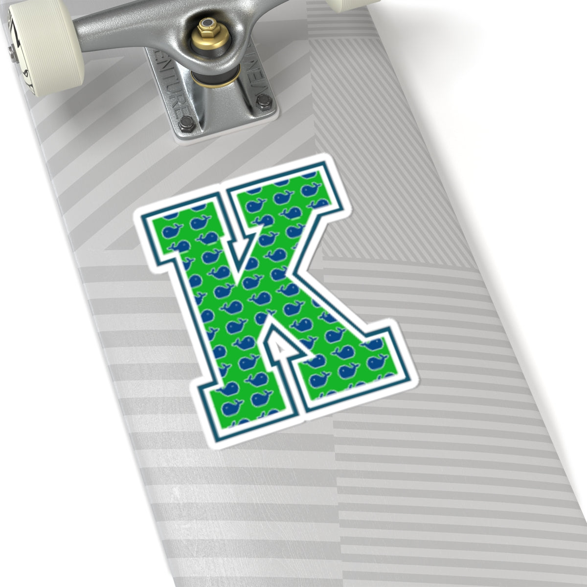 Preppy Letter K Kiss Cut Sticker