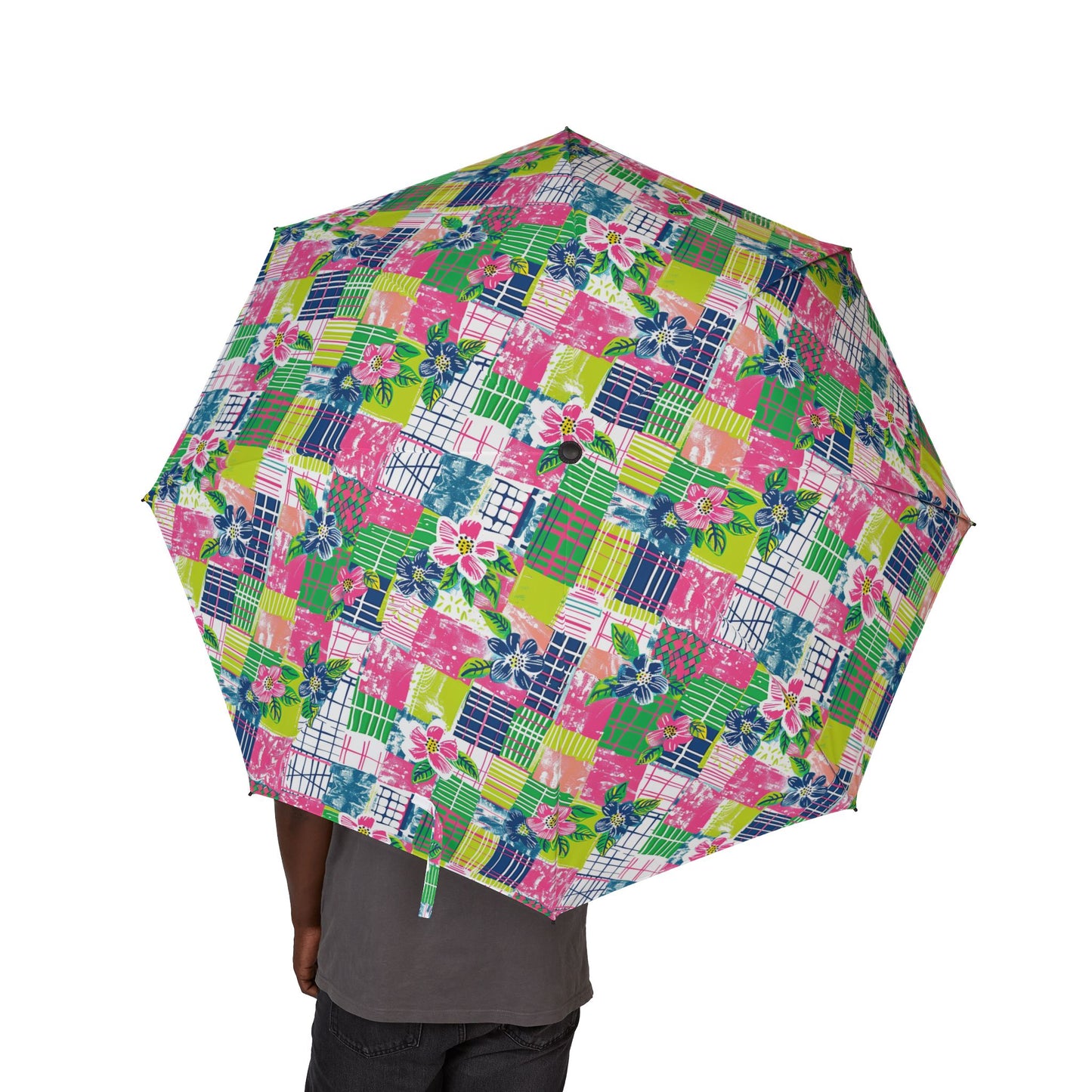 Tropical Madras Semi-Automatic Foldable Umbrella